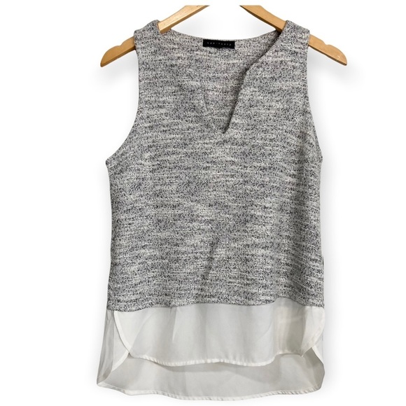 Sanctuary Tops - Sanctuary Tweed Chiffon layered Shell Tank top metallic size xs